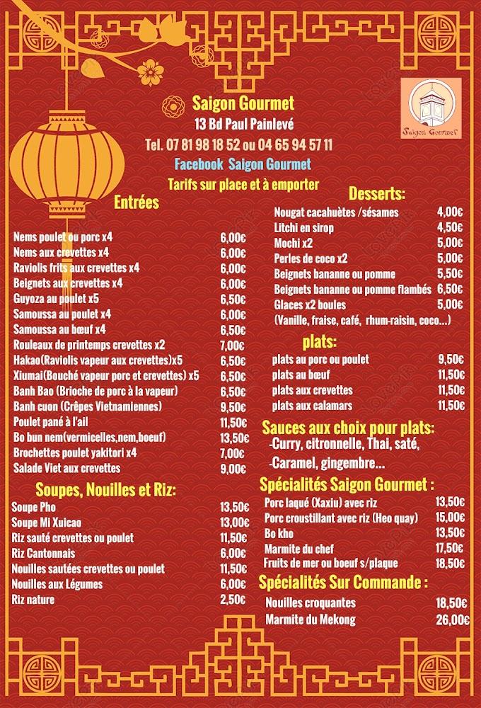 Saigon Gourmet - Menu Image 2